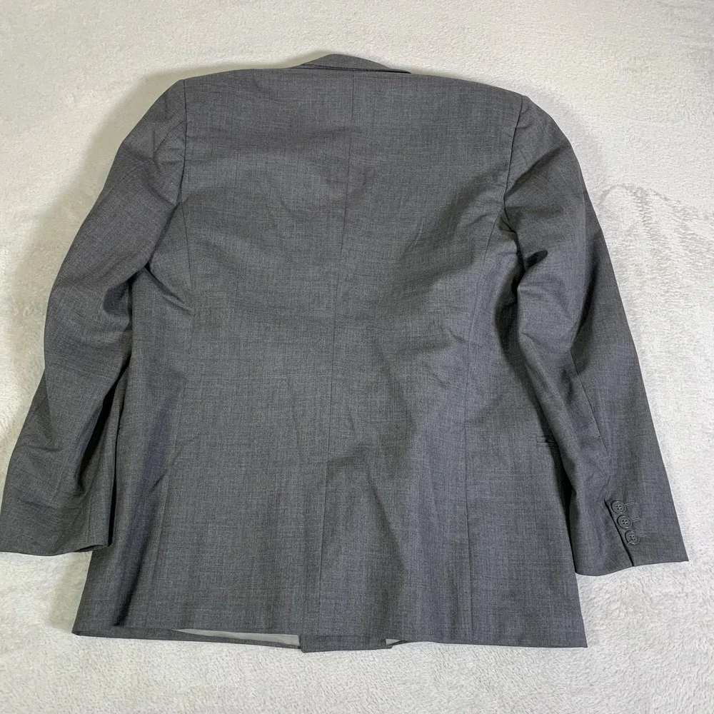 Vintage Mani Giorgio Armani Suit Jacket 40R Gray Wool Double Breasted Saks FLAWS
